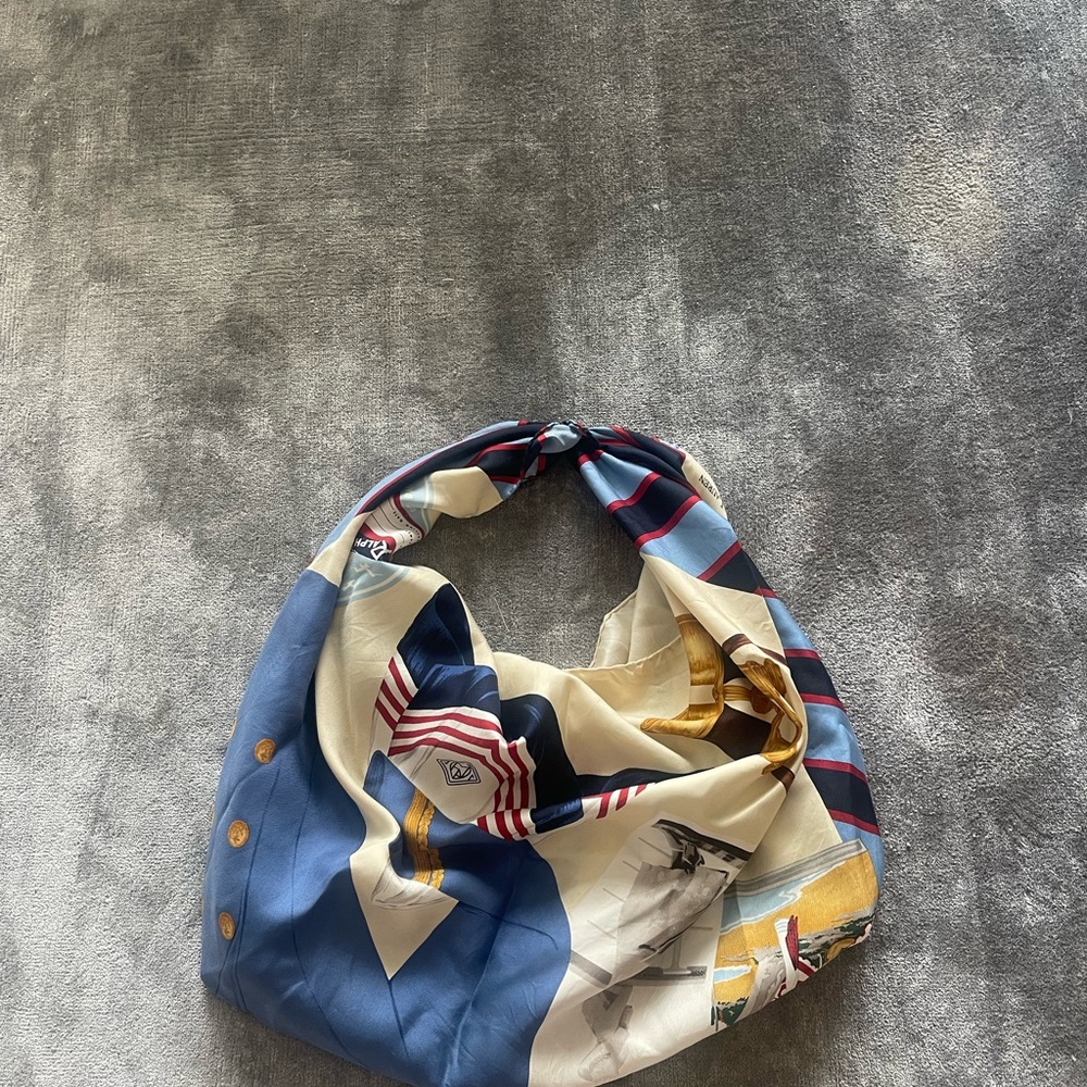 Ralph Lauren Blue and Cream Women's Bag